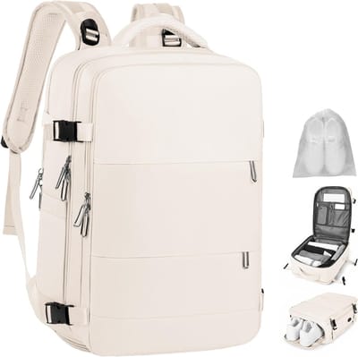 Waterdichte Reistas met USB Oplaadpoort, 31.5 L, 10 Schoencompartimenten en Vak voor 15.6 Inch Laptop, Perfect voor Vliegtuigreizen, Unisex en Ruimtebesparend