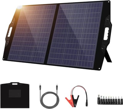 Zonnepanelen met Stekker - Zonnepaneel-Oplader - Zonnepaneel - 100 W - Opvouwbare - Draagbaar - met 20-28 V DC-aansluiting - voor Krachtcentrales - met USB-A - USB-C - QC 3.0 - voor Noodgevallen buiten - Camping - Noodsituatie