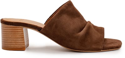 5PM ALINE Slippers met hak - Suède - Donkerbruin