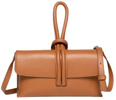 Cognac Leren Handtas - Handtassen Schoudertassen - Italiaans Leder - Cognac