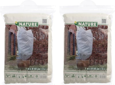 12x stuks plantenhoezen wit H 1 meter x D 50 cm 50 g/m2 - Winter afdekhoes voor planten - Anti-vorst beschermhoes