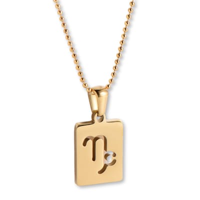 Marama - Ketting Sterrenbeeld Steenbok - 18K verguld goud - stainless steel - horoscoop - damesketting - ballchain - zodiac - cadeau dames - ketting met hanger