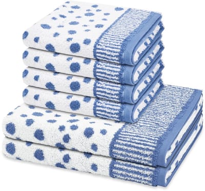 Ross Sonstiges 4 X handdoek 2 X douchehanddoek - in set 6 pack Punkte allover