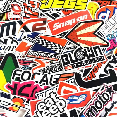 10 30 50 100 Stuks Coole Auto Motorfiets Jdm Modificatie Graffiti Stickers Skateboard Telefoon Auto Bagage Helm Waterdichte Sticker red