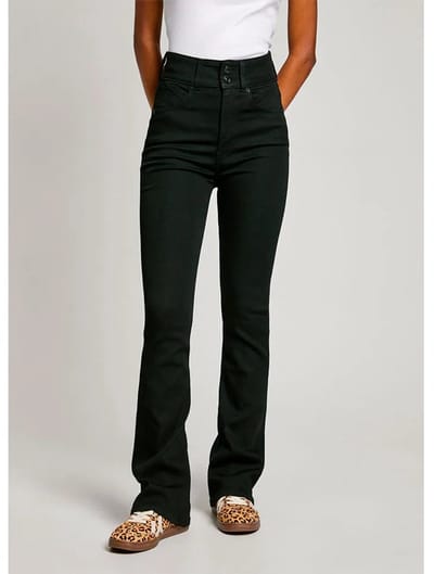 Pepe Jeans Contour Flare Hoogzittende Jeans Zwart 30 / 34 Vrouw