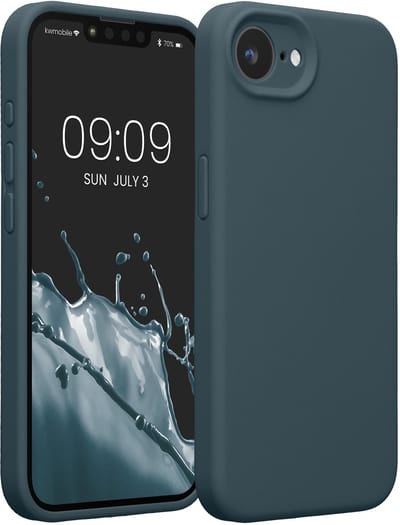 kwmobile telefoonhoesje geschikt voor Apple iPhone 17e / iPhone 16e - TPU backcover met siliconen coating - Smartphone case in leisteen