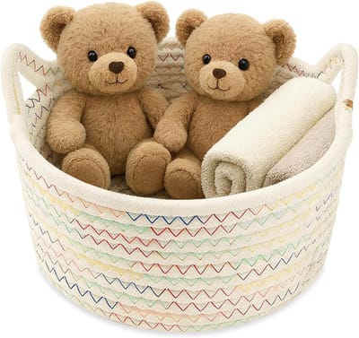 opbergmand, kattenoren, kleine opbergdoos van katoenen touw, mandjesopslag voor badkamer, keuken, slaapkamer, woonkamer, kantoor