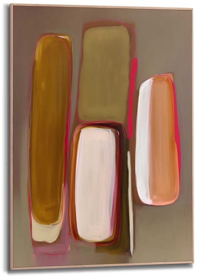 Schilderij Warm Abstract II - 70 x 50 - Hout - REINDERS