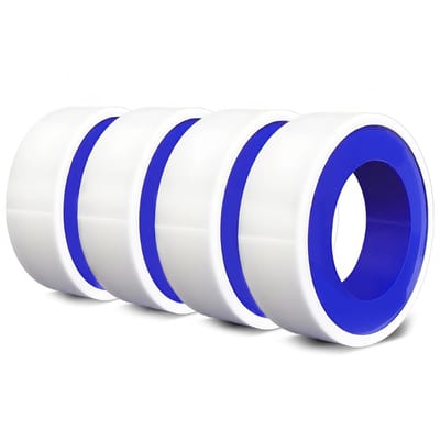 Dikke PTFE Draad Tape, 4 Rollen, 12 mm x 10 m, Voor Waterdichte Aansluitingen, Sanitair en Douchegebruik