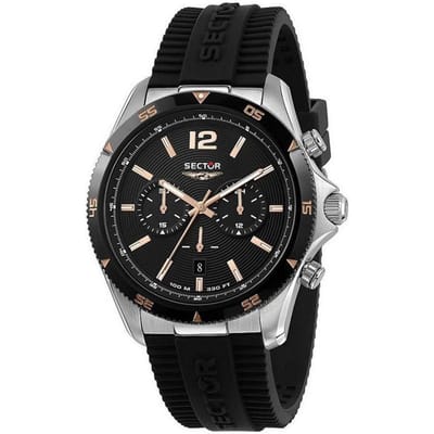Sector 650 Chronograaf Siliconen Band Zwarte Wijzerplaat Quartz R3271631002 100M Herenhorloge gray