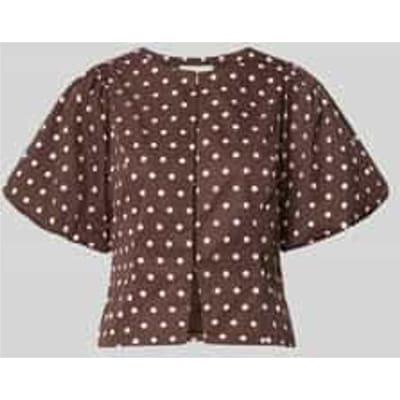 Blouse met korte mouwen met ballonmouwen model 'ANELA'