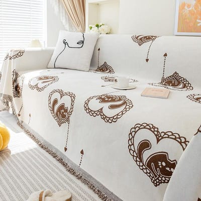 Effen Kleur Anti-kattenkrab Niet-slip Bankhanddoek Volledige Hoes Eendelig All-inclusive Volledige Hoes Vierseizoenen Universeel Bankkussen Bankhoes Stof 90*90cm