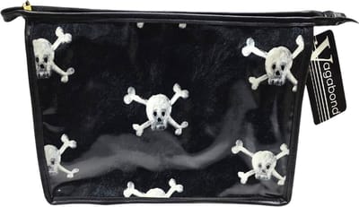Vagabond - Toilettas - Large Holdall - "Jolly Roger" - Afwasbaar - Gelamineerd Katoen - afmeting 26 x 8 x 20 cm.