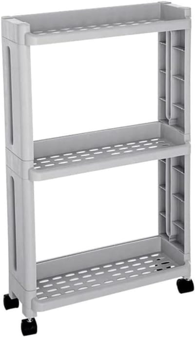 Serveertrolley Met Wielen - Opbergwagen Keuken - Ruimte Organiseren - Flexibele Beweging - 3 Lagen - Grijs