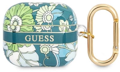 Guess Flower Strap Collection - Groen Etui - AirPods 3 - Elegante Bescherming - Uniek Design