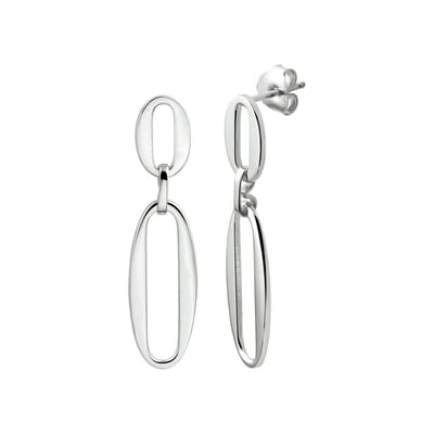 Zilver Gerhodineerd Oorhangers Paperclip 1337240