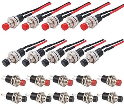 Miniatuur Drukknop Schakelaar 7mm - Ronde Aan/Uit Knop 1A 250V AC