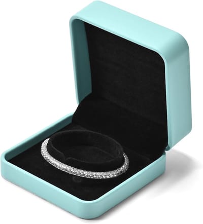 lederen sieradendoosje bekleed met zwart fluweel, geschikt voor het opbergen van armbanden en sieraden. Valentijnsdag (sieraden niet inbegrepen)
