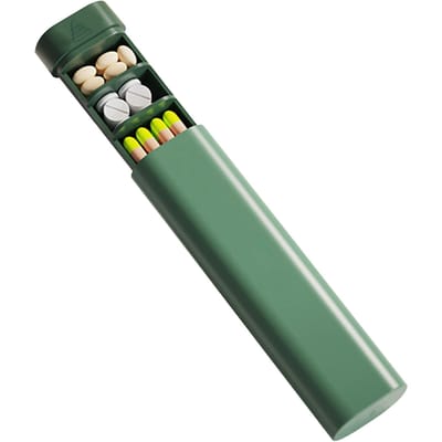 Kleine Medicijndoos Multifunctioneel Draagbare Opbergruimte Wekelijkse Medicijnorganizer voor Buitenreizen groen
