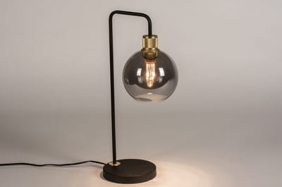 Lumidora Tafellamp 74394 - MARIEKE - E27 - Zwart - Grijs - Goud - Messing (kleur) - Metaal