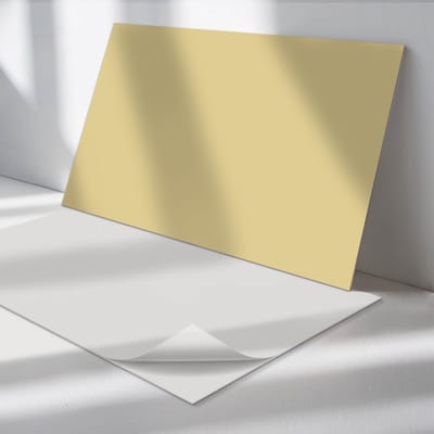 Wallfluent Vinyl Wandpaneel - Pastelgele kleur Zelfklevende Wandbekleding - 100 cm x 50 cm - Romig Vinyl Wandpaneel - 1 stuk - Rechthoekig Wandbekleding Vinyl - Patroon Wandpaneel - Wandpaneel PVC - Wandpaneel Keuken en Badkamer