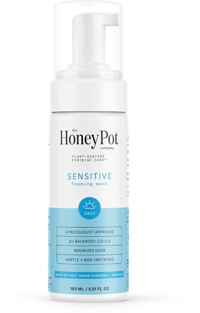 The Honey Pot Company- Sensitive Foaming Wash 163 ml Vegan - Intieme Wasgel Voor dagelijkse Vaginale Verzorging