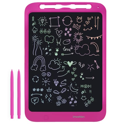 imoshion LCD Tekentablet voor Kinderen - Groot 11.8 inch Scherm - Met Sjablonen, 2 Pennen en Opberghoes - Tekenbord