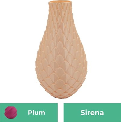Sirena design vaas – Decoratieve vaas - Plum - 3d geprinte vaas – geschikt voor droogbloemen - 20CM