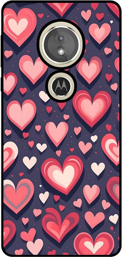 Smartphonica Telefoonhoesje Geschikt voor Motorola Moto E5 / Moto G6 Play met Hartjes Opdruk - TPU Backcover Case With Heart Design geschikt voor Motorola Moto E5;Motorola Moto G6 Play