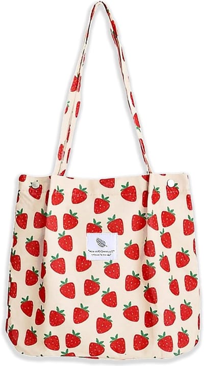 Grote Schoudertas voor Dames van Corduroy - Ideaal als Strandtas, Crossbody Tas en Shopper voor Werk en School