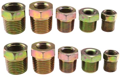 Dailygoods schroefdraadbussen - 10-delige fitting set - Verloopstukken voor luchtleidingen - Metaal - Schroefdraadadapter - Geschikt voor divers...