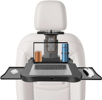 MakkelijkMooi Uitklapbare Auto Achterbank Tafel - Auto Organizer - incl Bekerhouder, Tabletgleuf en 360° Draaibare Telefoonhouder