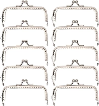 Eenvoudige metalen portemonnee frames, 10 stuks van 8.5 cm, ideaal voor handtassen, avondtassen en portemonnee maken
