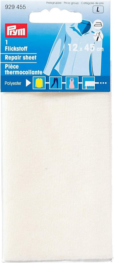 Reparatievel Opstrijkbaar 12 x 45 cm Ecru - Polyester voor Kledingherstel