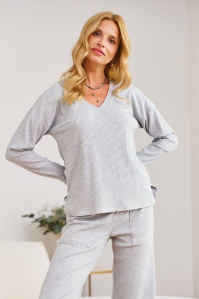 Doctor Nap Pyjama Dames Volwassenen Lange Mouw Lange Broek Grey PM.7164 36 / S