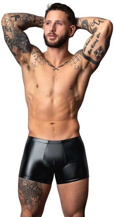 Male Power Sexy Wetlook Pouch Short - Zwart - Maat XL