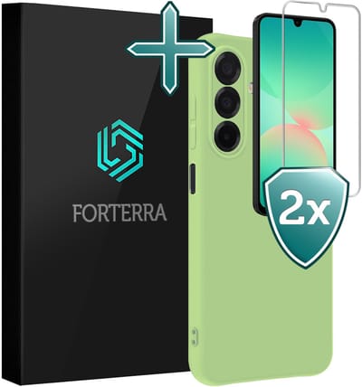 Hoesje Met 2x Screenprotector - Geschikt voor Samsung Galaxy A26 - Sterk & Shockproof - Telefoon Hoes - Back Cover - Siliconen Case - Groen