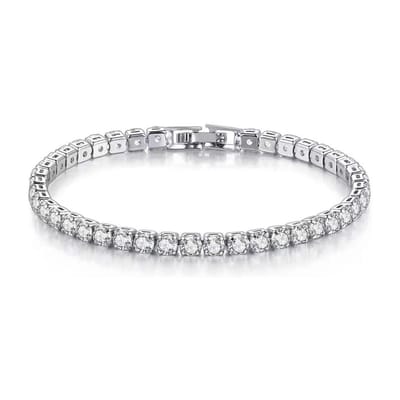 Sorprese armband - Madrid - armband dames - vierkant - Zilverkleurig - zirkonia - cadeau - Model T - Cadeau