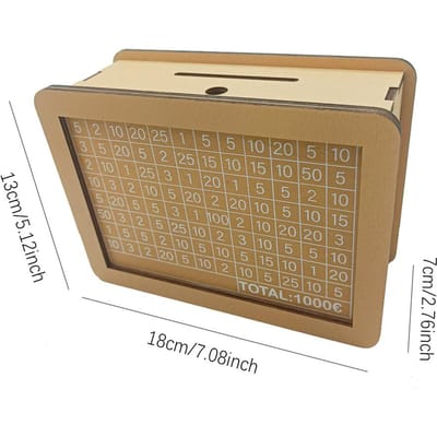 1 tirelire en bois avec cible et chiffres beige