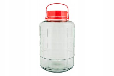 Glazen Pot 16L met Plastic Cover en Handdoek