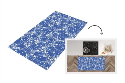 Keukenloper - Loper keuken - Schaatsen - Sterren - Winter - Kerst - Patroon - 120x60 cm - Keukenloper vinyl