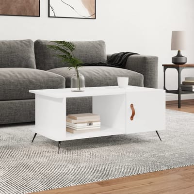 vidaXL - Salontafel - 90x50x40 - cm - bewerkt - hout - wit