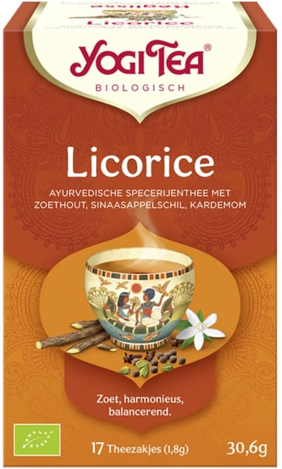 Yogi Tea Licorice Bio - Biologische Kruidenthee met Zoethout, Kaneel en Gember voor Een Zoete en Kruidige Thee-ervaring