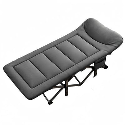 JOYNEXTBUY - Ligbed - Tuinbed - Draagbaar - Zonneligbed - Tuinligstoel - Zonnebed - Loungebed - Zwart Frame - Opvouwbaar - Grijs