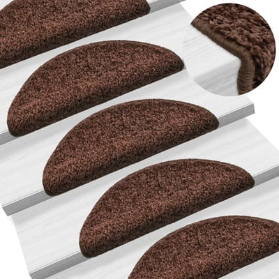 vidaXL - Trapmatten - 15 - st - 56x17x3 - cm - Bruin - Halfrond