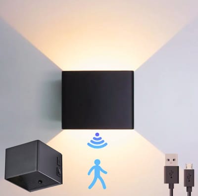 W&Z Oplaadbare wandlamp - Dimbaar - Nachtlampje - Draadloos - Wandlamp Op batterijen accu - Zwart