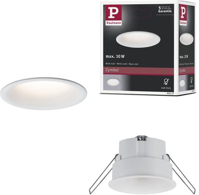 LED-inbouwlamp Cymbal Coin Enkele lamp rond 77 mm max. 10W dimbaar Wit mat