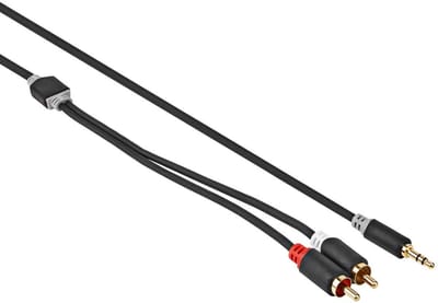 Jack naar tulp kabel 3.5 mm – Universeel - 3,5 mm jack naar 2x RCA Male - Zwart - 1 meter - Allteq