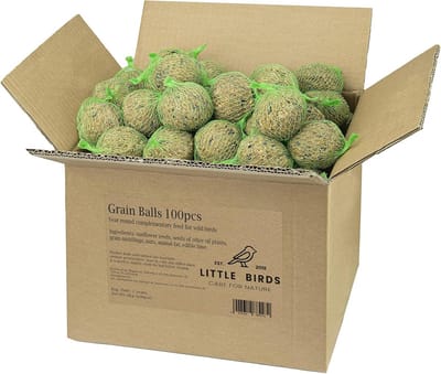Mezenbollen zonder net voor vogels, 100 stuks, 9 kg, 100% natuurlijk vet