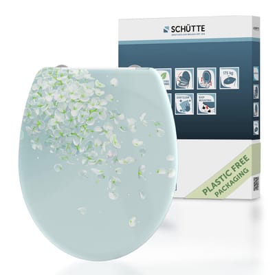 SCHÜTTE WC-Bril 82381 FLOWER IN THE WIND - Duroplast - Soft Close - Afklikbaar - RVS-Scharnieren - Belastbaar tot 175 kg - Decor - 3-zijdige Print